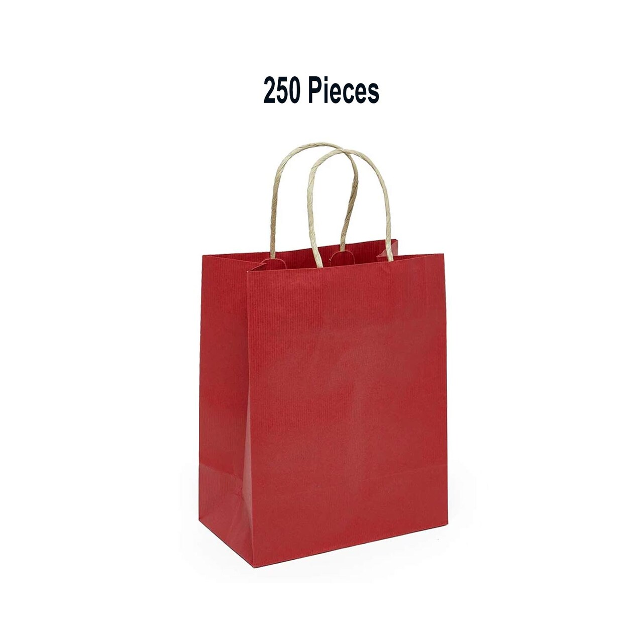 6" x 3 1/4 " x 8 3/8" Sustainable Shadow Stripe Kraft Paper Bags 250 pcs